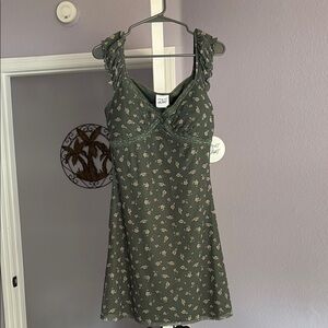 Floral Green Mini Dress Junior Med